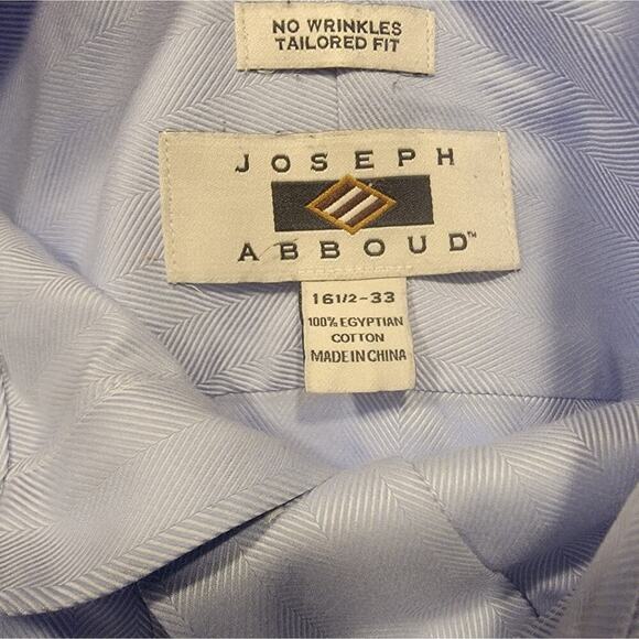 Mens Joseph Abbound Light Blue 100% Egyptian Cotton Dress Shirt 16 1/2 - Picture 4 of 10